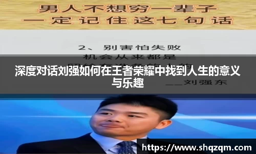 深度对话刘强如何在王者荣耀中找到人生的意义与乐趣